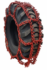 Set 2 Plasă Lanț Antiderapant 13 mm cu Ghinturi Tractor Forestier (18.4-26) - Transport Gratuit