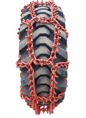 Set 2 Plasă Lanț Antiderapant 13 mm cu Ghinturi Tractor Forestier (18.4-26) - Transport Gratuit