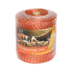 Rola fir galben rosu Ø 2 mm insertie metalica 6x0.15mm ss rezistenta 8 ohm m 1000m gard electric thor 87th654 – 2mm – 1000m – imagine 1