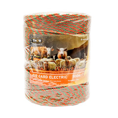 Rola fir portocaliu verde Ø 3 mm insertie metalica 3x0.2mm ss 2x0.25mm rezistenta 0.2 ohm m 500m gard electric thor 87th624 – 3mm – 500m – imagine 1