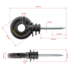 Izolator inelar cu holţşurub, 25 buc