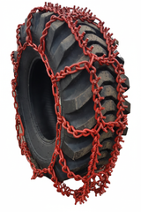 Set 2 Plasă Lanț Antiderapant 13 mm cu Ghinturi Tractor Forestier (18.4-26) - Transport Gratuit