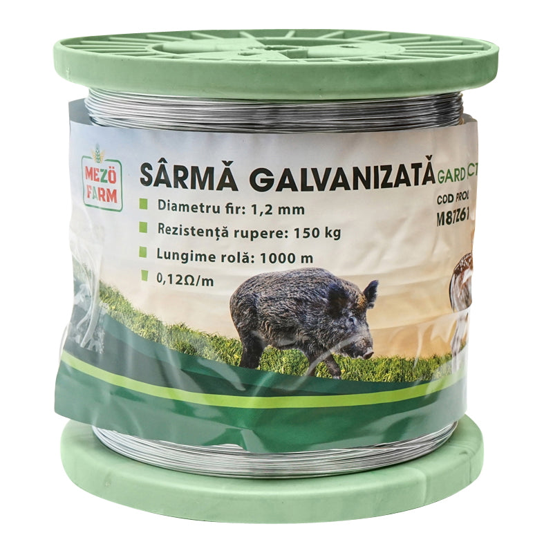 Sarma galvanizata pentru gard electric 1,2mm x 1000m mezofarm m87z611 – 1.2mm – 1000m – imagine 1