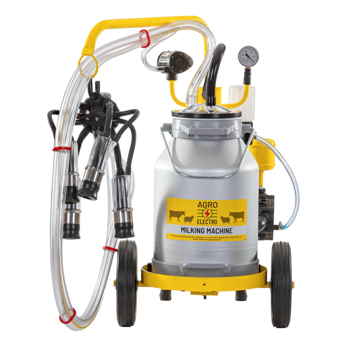 Aparat de muls vaci, cu 1 bidon aluminiu 25 litri, eco