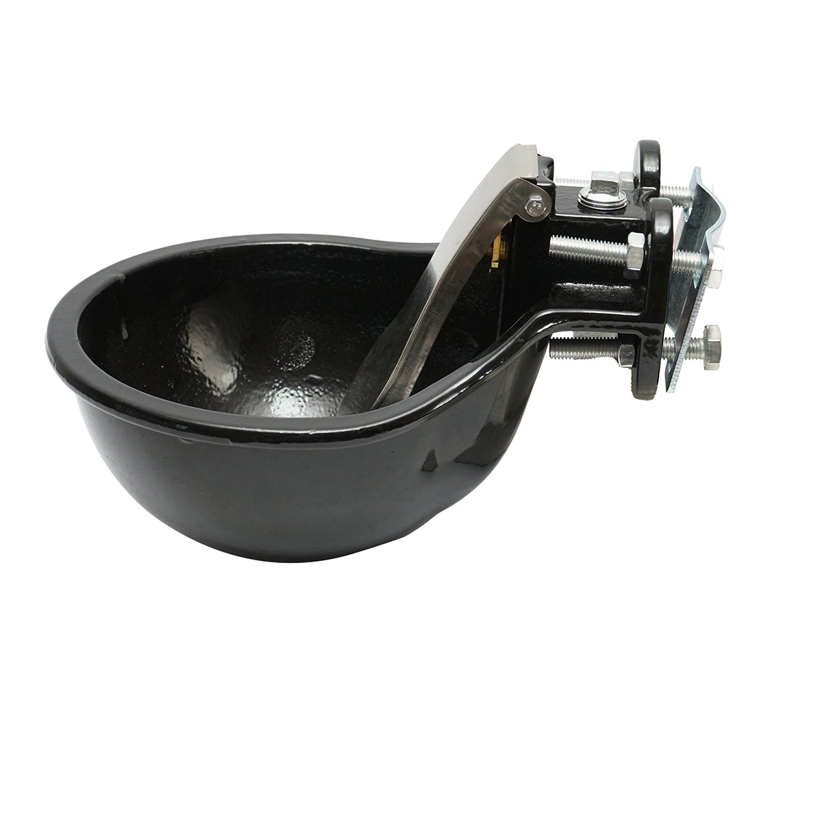 Adăpătoare pentru vaci sau cai din fontă 1.5L cu limbă de inox și accesorii de prindere