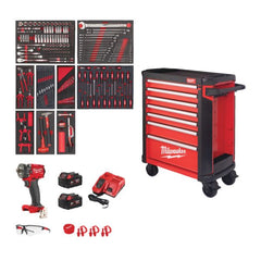 Dulap metalic mobil pentru scule TOOLGUARD™ cu 7 sertare (246 scule incluse) - Milwaukee